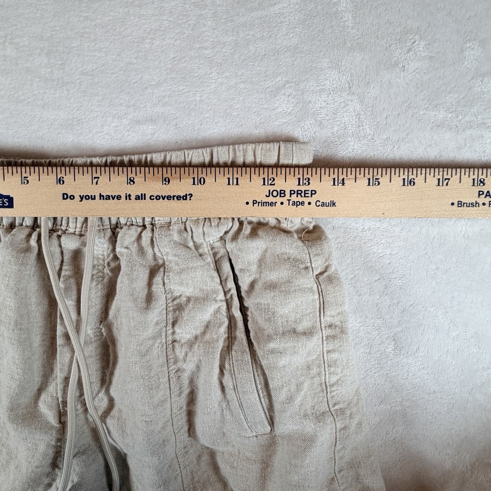 Athleta Retreat Linen Mid Rise 3" Short Undyed Size XS Beige Zip Pockets - Picture 4 of 8